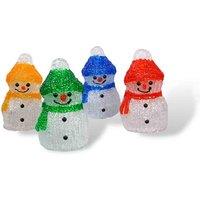 St Helens Set Of 4 Acrylic Outdoor Indoor Snowmen Battery Operated With Timer And 8X4 Led's, Multi