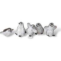 St Helens Set Of 5 Acrylic Outdoor Indoor Penguins Battery Operated With 8 Led's Per Unit And On Off Timer, White