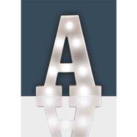 St Helens Battery Operated 3D Led Letter A Light, White