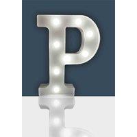 St Helens Battery Operated 3D Led Letter P Light, White