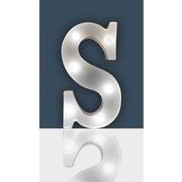 St Helens Battery Operated 3D Led Letter S Light, White