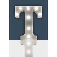 St Helens Battery Operated 3D Led Letter T Light, White
