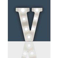 St Helens Battery Operated 3D Led Letter V Light, White