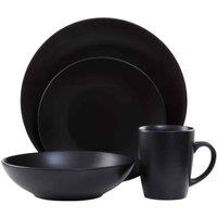 Interiors By Ph 16 Piece Black Dinner Set, Black