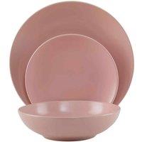 Interiors By Ph 12 Piece Pink Dinner Set, Pink