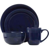 Interiors By Ph 16 Piece Dark Blue Dinner Set, Blue