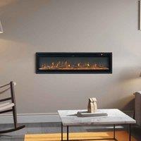 Livingandhome 1.8Kw Rectangular Electric Fireplace With Remote 9 Flame Colors 40 Inch, Black