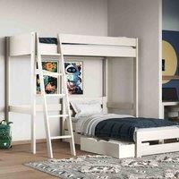 Noomi Tera White Highsleeper With L Shaped Single Bed, White