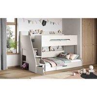 Flair Furniture Flair Slick Staircase Triple Bunk Bed - White, White