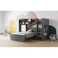 Flair Furniture Flair Wizard L Shaped Bunk With Small Double Bed Grey, Grey