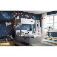 Flair Furniture Flair Cosmic L Shaped Triple Bunk Bed, White