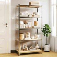 vidaXL 5-layer Storage Shelf Silver Steel&engineered Wood, Silver