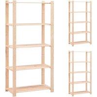 vidaXL 5-tier Storage Racks 3 Pcs 80X38X170cm Solid Pinewood 250 Kg, Brown