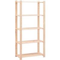 vidaXL 5-tier Storage Rack 80X38X170cm Solid Pinewood 250 Kg, Brown