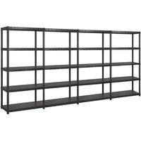 vidaXL Storage Shelf 5-tier Black 340X40X185cm Plastic, Black