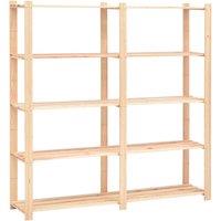 vidaXL 5-tier Storage Rack 170X38X170cm Solid Pinewood 500 Kg, Brown