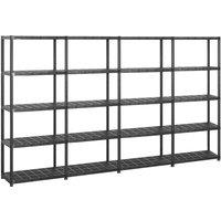 vidaXL Storage Shelf 5-tier Black 284X38X170cm Plastic, Black