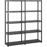 vidaXL Storage Shelf 5-tier Black 142X38X170cm Plastic, Black