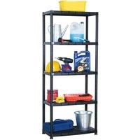 vidaXL Storage Shelf 5-tier Black 71X38X170cm Plastic, Black