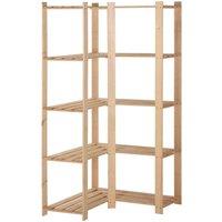 vidaXL 5-tier Storage Corner Rack 82.5X82.5X170cm Solid Pinewood, Brown