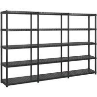 vidaXL Storage Shelf 5-tier Black 274.5X45.7X185cm Plastic, Black