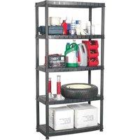 vidaXL Storage Shelf 5-tier Black 91.5X45.7X185cm Plastic, Black