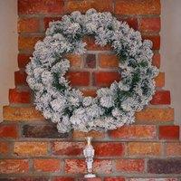 National Tree 24" Decorative Collection Snowy Wreath, White