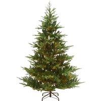 National Tree 7.5' Milford Spruce Hinged Artificial Christmas Tree, Green