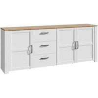 Furniture To Go Bohol Large Sideboard In Riviera Oak White, White
