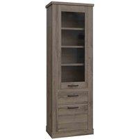 Furniture To Go Corona Narrow Display Cabinet In Tabak Oak, Brown