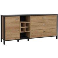 Furniture To Go High Rock large Sideboard In Matt Black Riviera Oak, Black