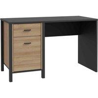 Furniture To Go High Rock Desk In Matt Black Riviera Oak, Black