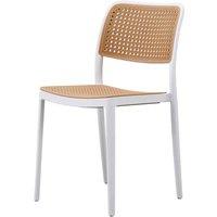 Fusion Living White Plastic Caf Dining Chair