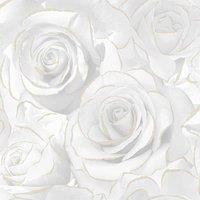 Muriva Ltd Muriva Madison Glitter White Wallpaper 10m x 53cm, White