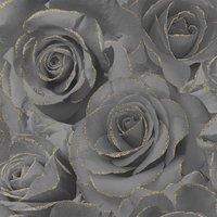 Muriva Ltd Muriva Madison Glitter Black Wallpaper 10m x 53cm, Black