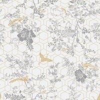 Muriva Ltd Lipsy Himara Grey & Gold Wallpaper 10m x 53cm, Gold