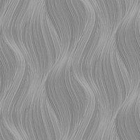 Muriva Ltd Muriva Orla Wave Slate Wallpaper 10m x 53cm, Grey