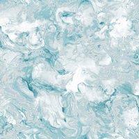 Muriva Elixir Marble Teal Wallpaper 10m x 53cm, Blue