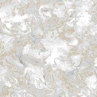 Muriva Elixir Marble Grey & Gold Wallpaper 10m x 53cm, Grey
