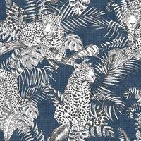 Darcy James Mamboa Blue Wallpaper 10m x 53cm, Blue