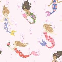 Cath Kidston Mermaids Wallpaper 10m x 53cm, Multi