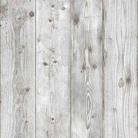 Muriva Timber Planks Grey Wallpaper 10m x 53cm, Grey