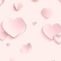 Muriva Glitter Gallery Hearts Wallpaper 10m x 53cm, Pink