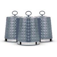 Tower Solitaire Set Of 3 Canisters, Grey