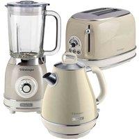 Ariete Vintage Kettle 2 Sl Toaster And Jug Blender Pack Cream, Cream