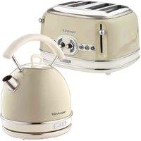 Ariete Vintage Dome Kettle And 4Sl Toaster Cream, Cream