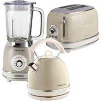 Ariete Vintage Dome Kettle 2 Sl Toaster And Jug Blender Pack Cream, Cream
