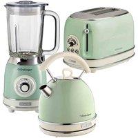 Ariete Vintage Dome Kettle 2 Sl Toaster And Jug Blender Pack Green, Green