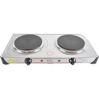 Lloytron - Kitchenperfected 2000W Double Hotplate Stainless Steel, Silver