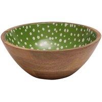 Dexam Sintra Mango Wood Spotted Salad Bowl - Green